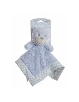 Doudou Urso de Peluche dupla camada Lunares Azul 30 x 30 cm