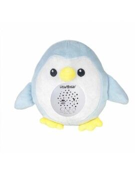 Peluche Musical Proyector Azul Pingüino