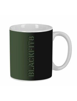 Taza Mug BlackFit8 Gradient Negro Verde militar 350 ml Grande