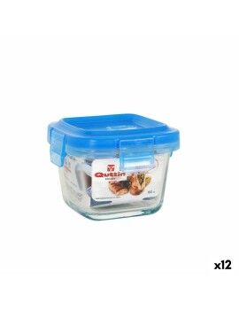 Lancheira Hermética Quttin Azul Quadrado 160 ml 9 x 9 x 6,6 cm (12 Unidades)