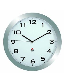 Reloj de Pared Archivo 2000 Gris Metal Cristal Ø 38 cm Blanco Redondo