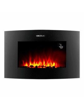 Chaminé Elétrica Decorativa de Parede Cecotec Ready Warm 3550 Curved Flames Connected Preto 1000...