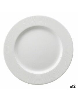 Plato Llano Ariane Orba Cerámica Blanco (Ø 27 cm) (12 Unidades)