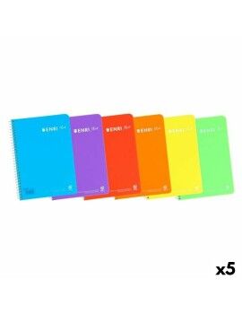 Cuaderno ENRI Multicolor Din A4 80 Hojas (5 Unidades)