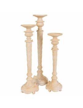 Candelabros Alexandra House Living Branco Resina 14 x 54 x 14 cm 3 Peças