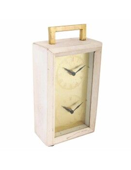 Reloj de Mesa Alexandra House Living Latón Vidrio Hierro Madera de mango 9 x 30 x 15 cm