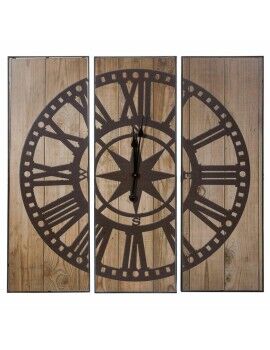 Reloj de Pared Alexandra House Living Negro Hierro Madera MDF 90 x 2 x 90 cm