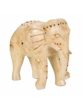 Figura Decorativa Alexandra House Living Blanco Madera de mango Elefante 11 x 24 x 24 cm