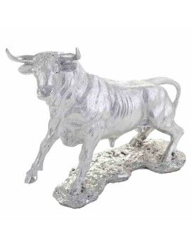 Figura Decorativa Alexandra House Living Plata Poliresina Toro 17 x 32 x 43 cm