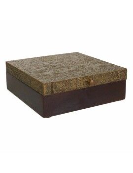 Caja-Joyero Alexandra House Living Marrón oscuro Latón Madera de mango Madera MDF 20 x 7 x 20 cm