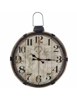 Reloj de Pared Alexandra House Living Negro Hierro Madera MDF 69 x 2 x 64 cm