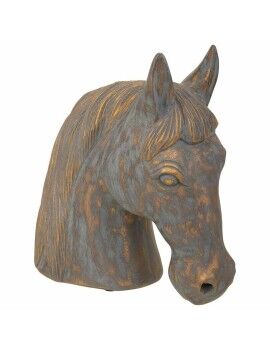 Figura Decorativa Alexandra House Living Cinzento Dourado Poliresina Cavalo 15 x 31 x 31 cm