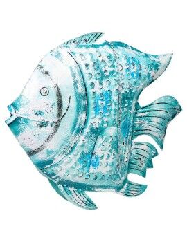 Figura Decorativa Alexandra House Living Azul Madeira de mangueira Peixe 15 x 83 x 107 cm