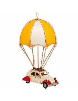 Figura Decorativa Alexandra House Living Amarillo Hierro ABS Globo Coche Paracaídas 17 x 31 x 18 cm