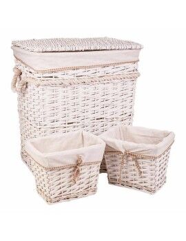 Conjunto de Cestos Alexandra House Living Branco vime Madeira de salgueiro 41 x 63 x 55 cm 30 x...