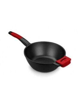 Frigideira Wok BRA A412028 Vermelho/Preto Aço inoxidável (1 Unidade) (Ø 28 cm)