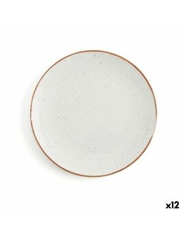 Plato Llano Ariane Terra Cerámica Beige (Ø 21 cm) (12 Unidades)