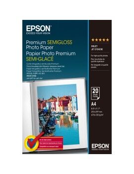 Papel Fotográfico Brilhante Epson C13S041332 A4 20 Folhas 251 g/m² (1 Unidade)