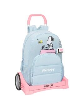 Mochila Escolar com Rodas Snoopy Imagine Azul 30 x 46 x 14 cm