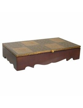 Caja-Joyero Alexandra House Living Marrón oscuro Latón Madera de mango Madera MDF 20 x 7 x 33 cm