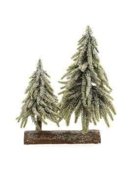 Árbol de Navidad Doble Nevado Base de madera (28 x 16 x 28 cm)