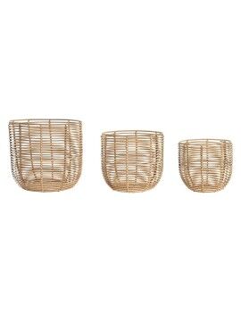 Conjunto de Cestas DKD Home Decor Metal PP (36 x 36 x 32 cm)