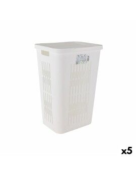 Cesto da Roupa Tontarelli Bella Tampa dupla 60 L Branco 40,5 x 33 x 59 cm (5 Unidades)