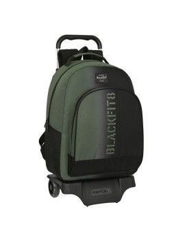 Mochila Escolar com Rodas BlackFit8 Gradient Preto Verde militar (32 x 42 x 15 cm)