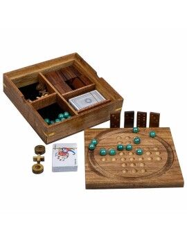 Set de juegos tradicionales Alexandra House Living Marrón 23 x 5 x 23 cm 5 en 1