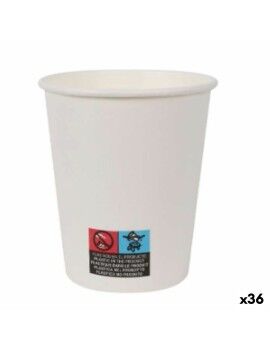 Set de Vasos Algon Cartón Desechables Blanco 250 ml 36 Unidades (15 Piezas)