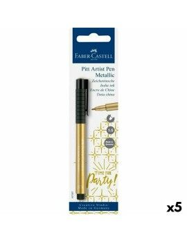 Rotulador Faber-Castell Pitt Artist Dorado (5 Unidades)