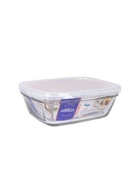 Fiambrera Rectangular con Tapa Duralex Freshbox 1,1 L Transparente Rectangular