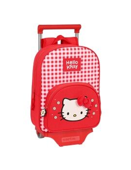 Mochila Escolar com Rodas Hello Kitty Spring Vermelho (26 x 34 x 11 cm)