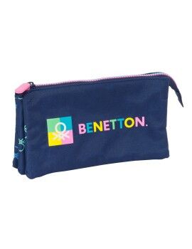 Portatodo Triple Benetton Cool Azul marino 22 x 12 x 3 cm