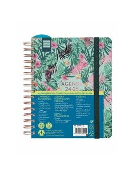 Agenda Finocam Tropic Multicolor Cuarto 15,5 x 21,2 cm 2024-2025 Docente