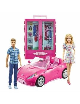 Set Bonecas Barbie GVK05 Figuras x 2 Carro Armário