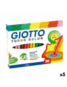 Conjunto de Canetas de Feltro Giotto Turbo Color Multicolor (5 Unidades)