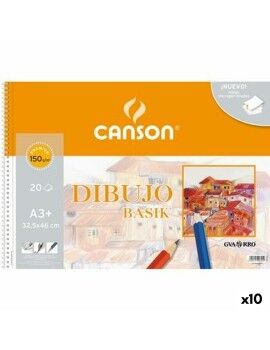 Bloco de desenho Canson Basik Microperfurado 20 Folhas A3 (10 Unidades)