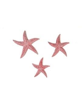 Decoración de Pared Romimex Coral Estrellas 23 x 5 x 23 cm 3 Piezas