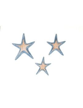 Decoração de Parede Romimex Azul Estrelas 23 x 5 x 23 cm 3 Peças