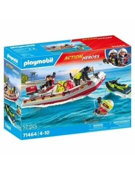 Playset Playmobil Action Heroes - Fireboat and Water Scooter 71464 52 Peças