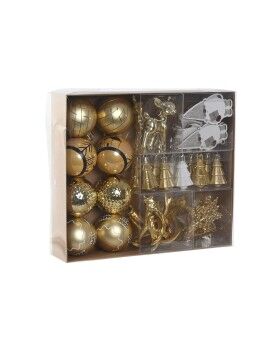 Bolas de Natal Home ESPRIT Dourado Polietileno 28 x 6 x 24 cm (55 Peças)