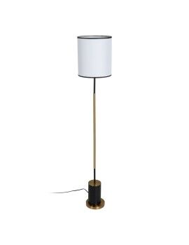 Luminária de chão Branco Preto Dourado Ferro Tecido 40 W 28 x 28 x 157 cm