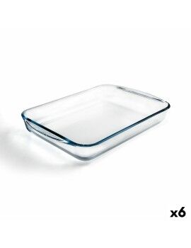 Fuente para Horno Pyrex Classic Vidrio Transparente Vidrio Rectangular 40 x 27 x 6 cm (6 Unidades)