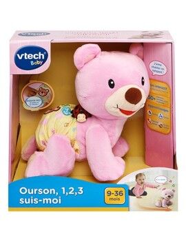 Peluche Vtech Baby Bear, 1,2,3 Follow Me Musical Cor de Rosa