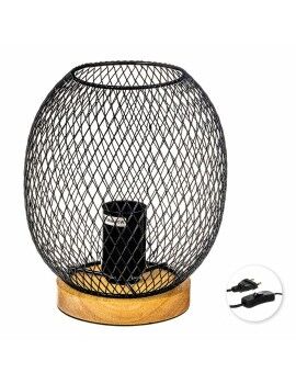 Lâmpada de mesa Caison Castanho Preto Madeira Metal 40 W 220-240 V Ø 18 x 24,5 cm