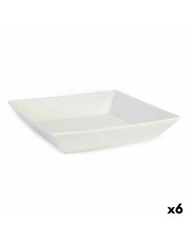 Saladeira La Mediterránea Elite Branco Cerâmica 21 x 21 x 4,5 cm (6 Unidades) (21 x 21 x 4,5 cm)