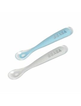 Colher de bebê Béaba Cinzento Silicone 2 Peças