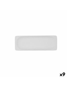 bandeja de aperitivos Bidasoa Fosil Branco Cerâmica Alumina 25,6 x 9,1 x 2,3 cm (9 Unidades)