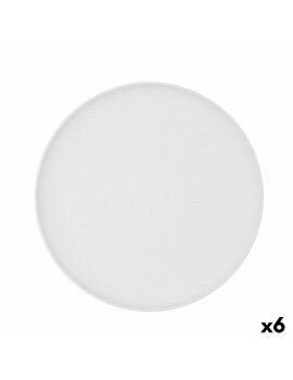 Plato Llano Bidasoa Fosil Blanco Cerámica 26,5 x 26,4 x 2,3 cm (6 Unidades)